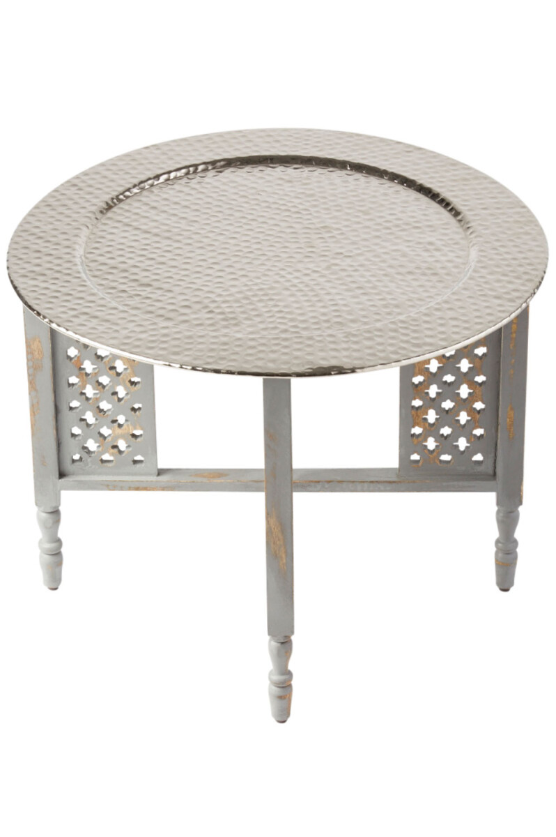 Table basse orientale Hania Gris Argent  box