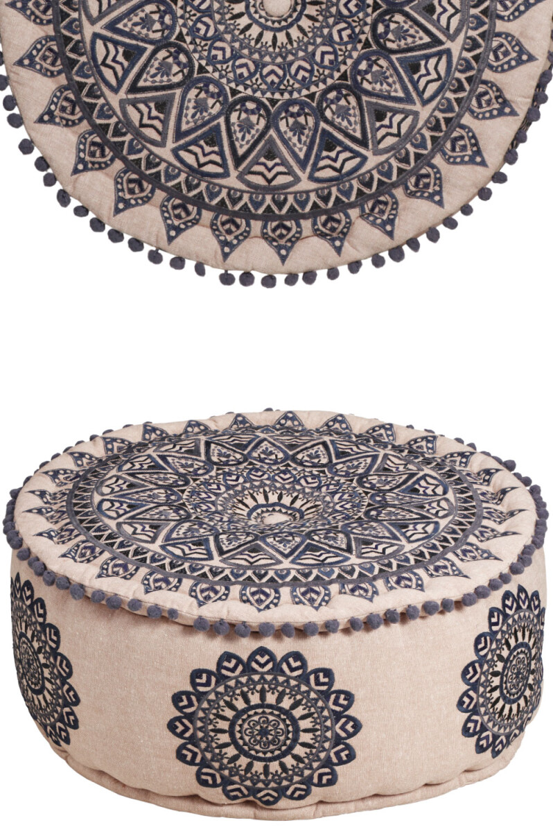 Pouf oriental décoratif Aziza noi box