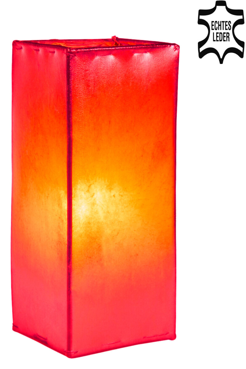 Lampe de table en cuir Janka Rouge