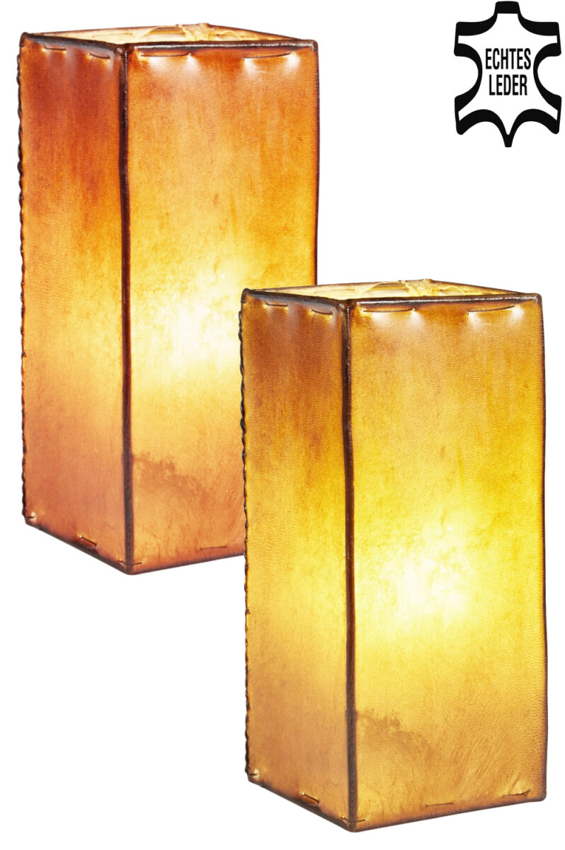 Lot de 2 lampes de chevet / lampes de table Janka, marron