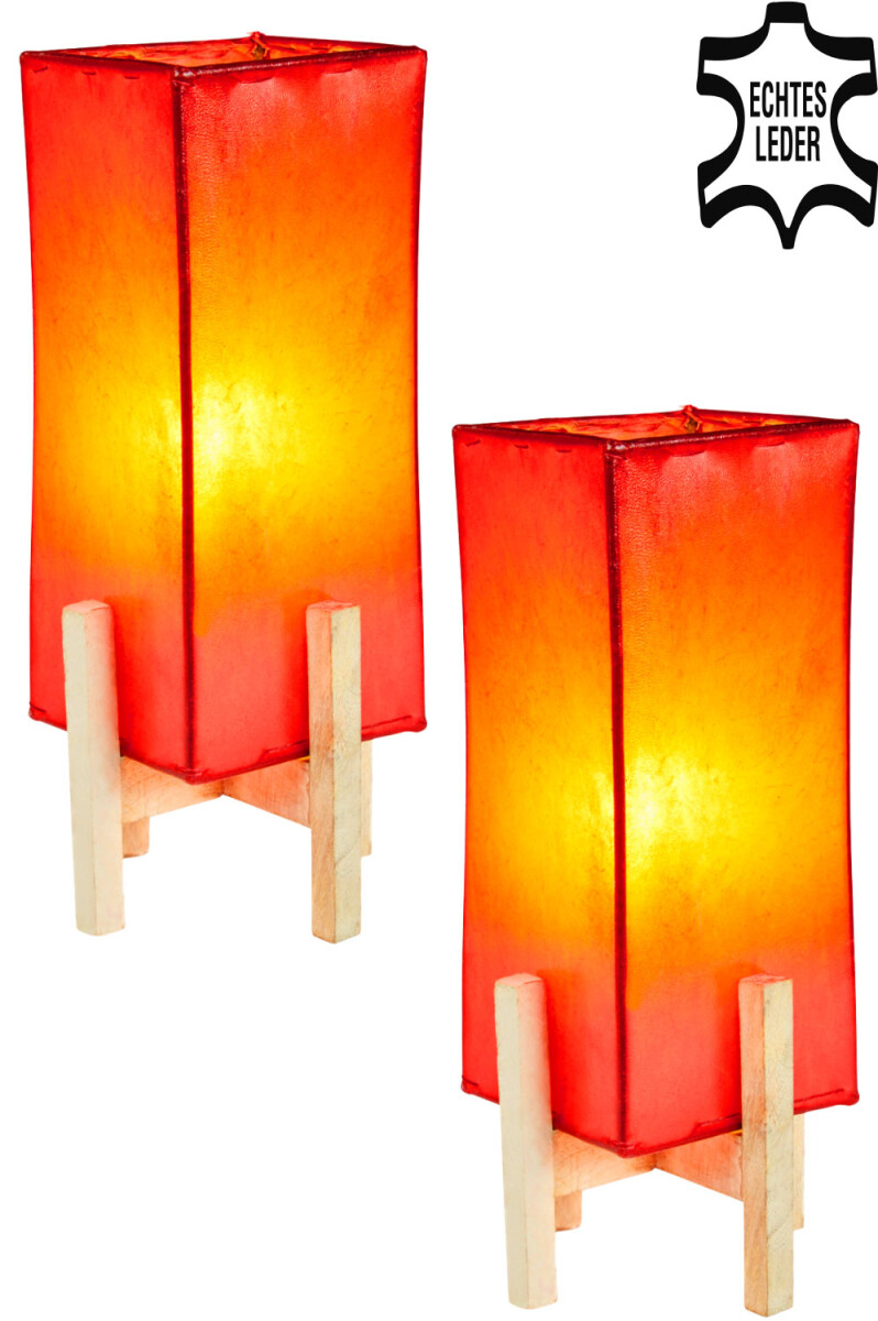 Lot de 2 Janka rouge avec structure blanche