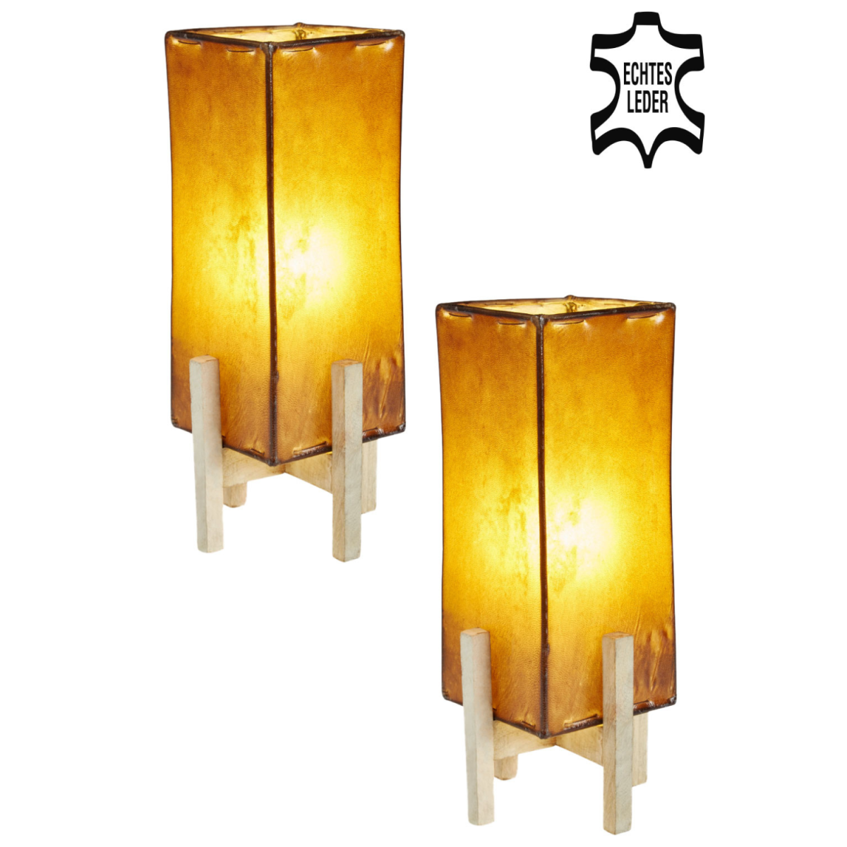 Lot de 2 Janka marron avec structure blanche