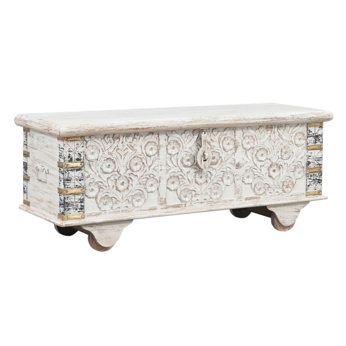 Coffre de rangement en bois massif style box