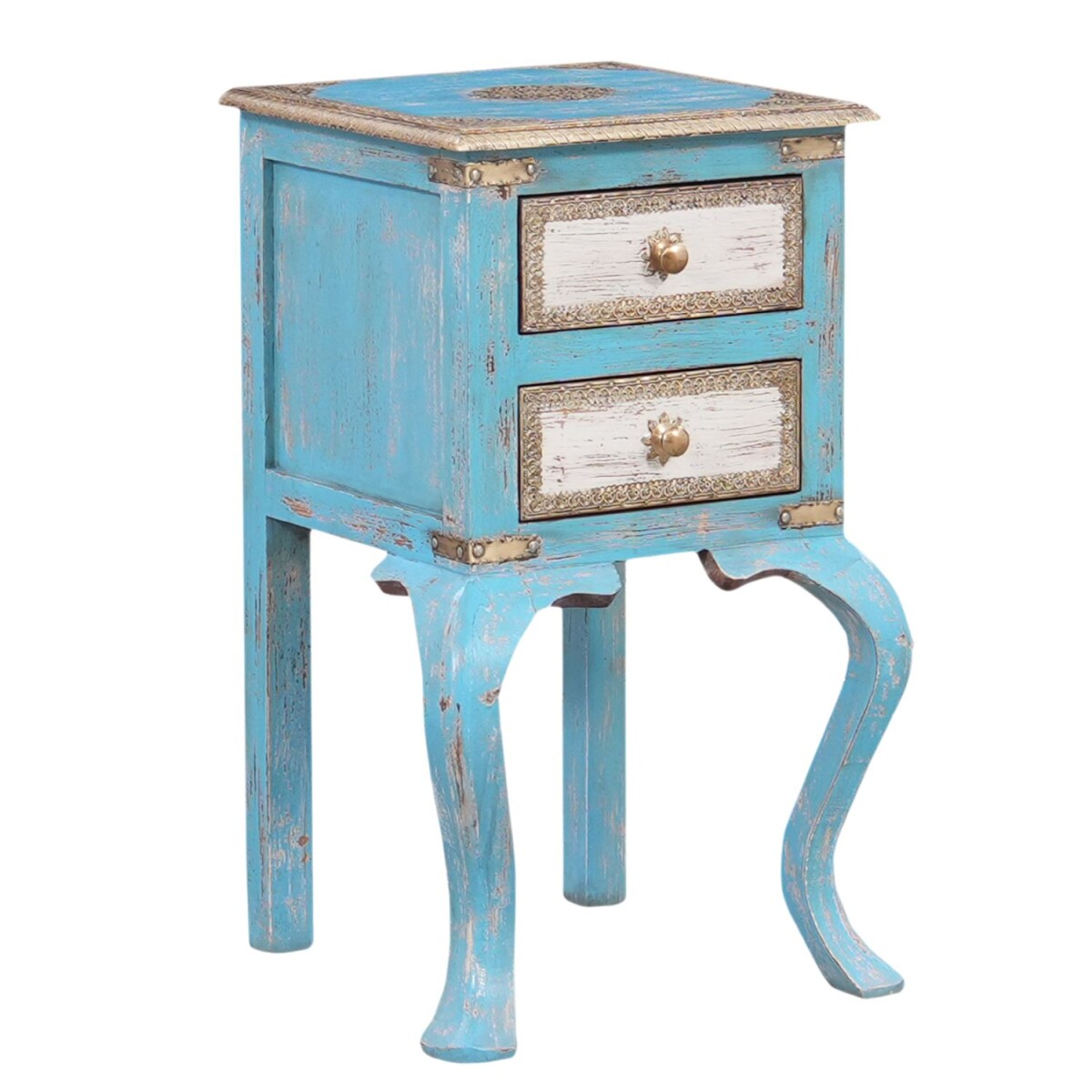 Table de chevet Ananda en bois massif, s box