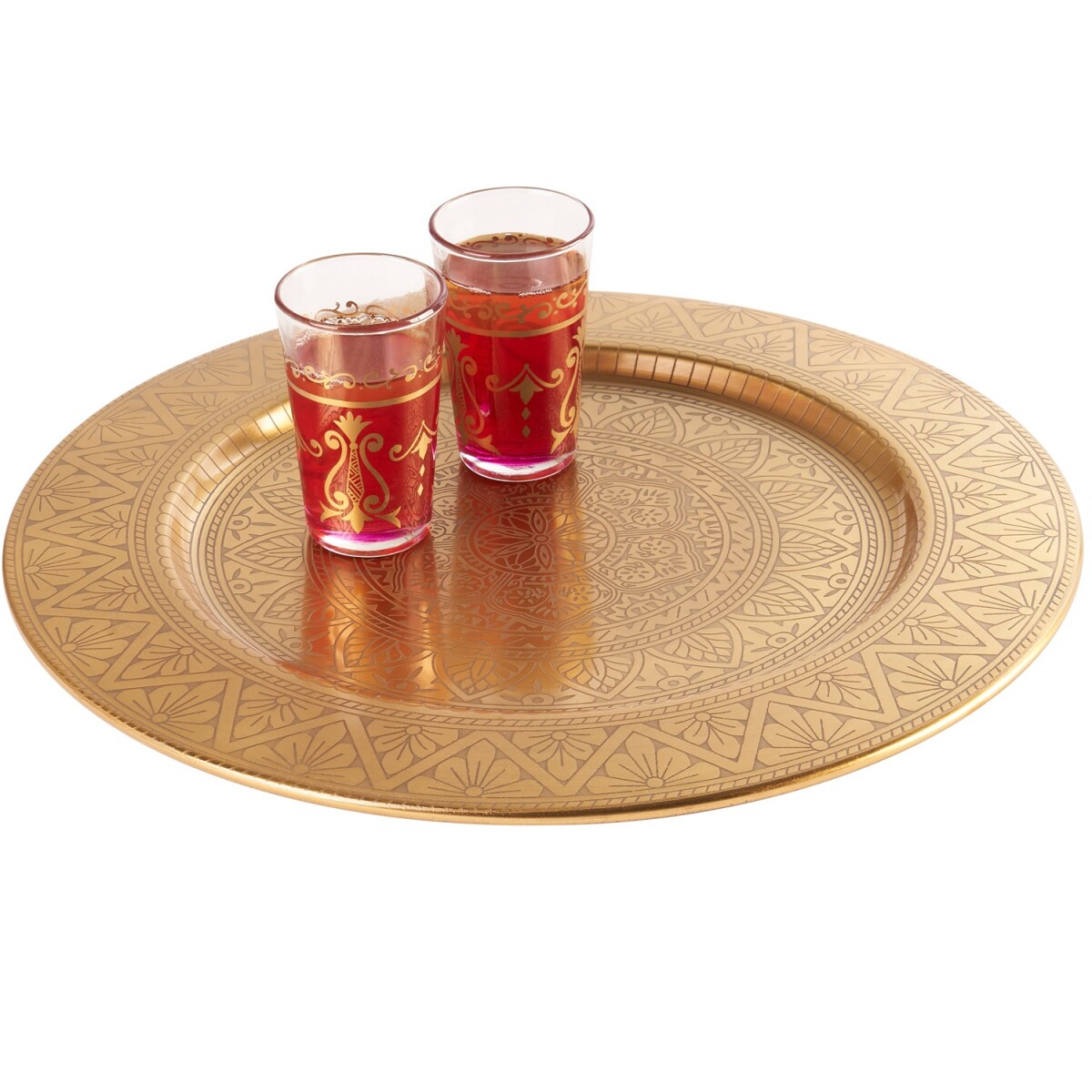 Plateau de service décoratif oriental Manar Gold