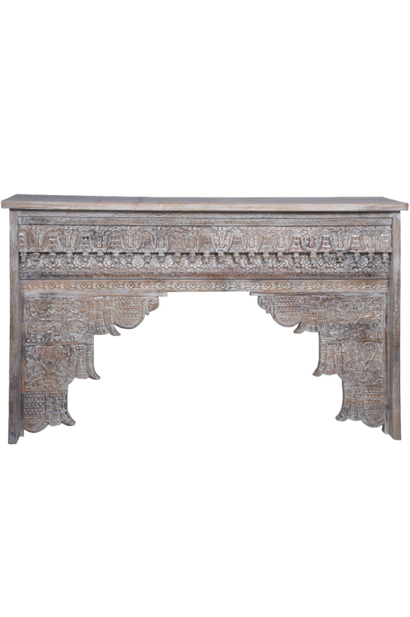 Console Hadidza en bois blanc 150 cm | Style vintage orienta