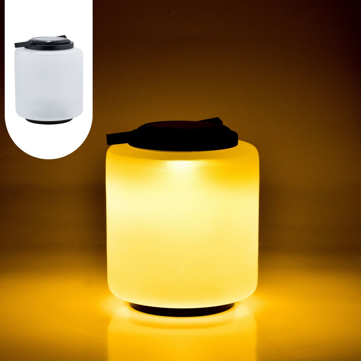 Lanterne solaire moderne en verre, lampe box