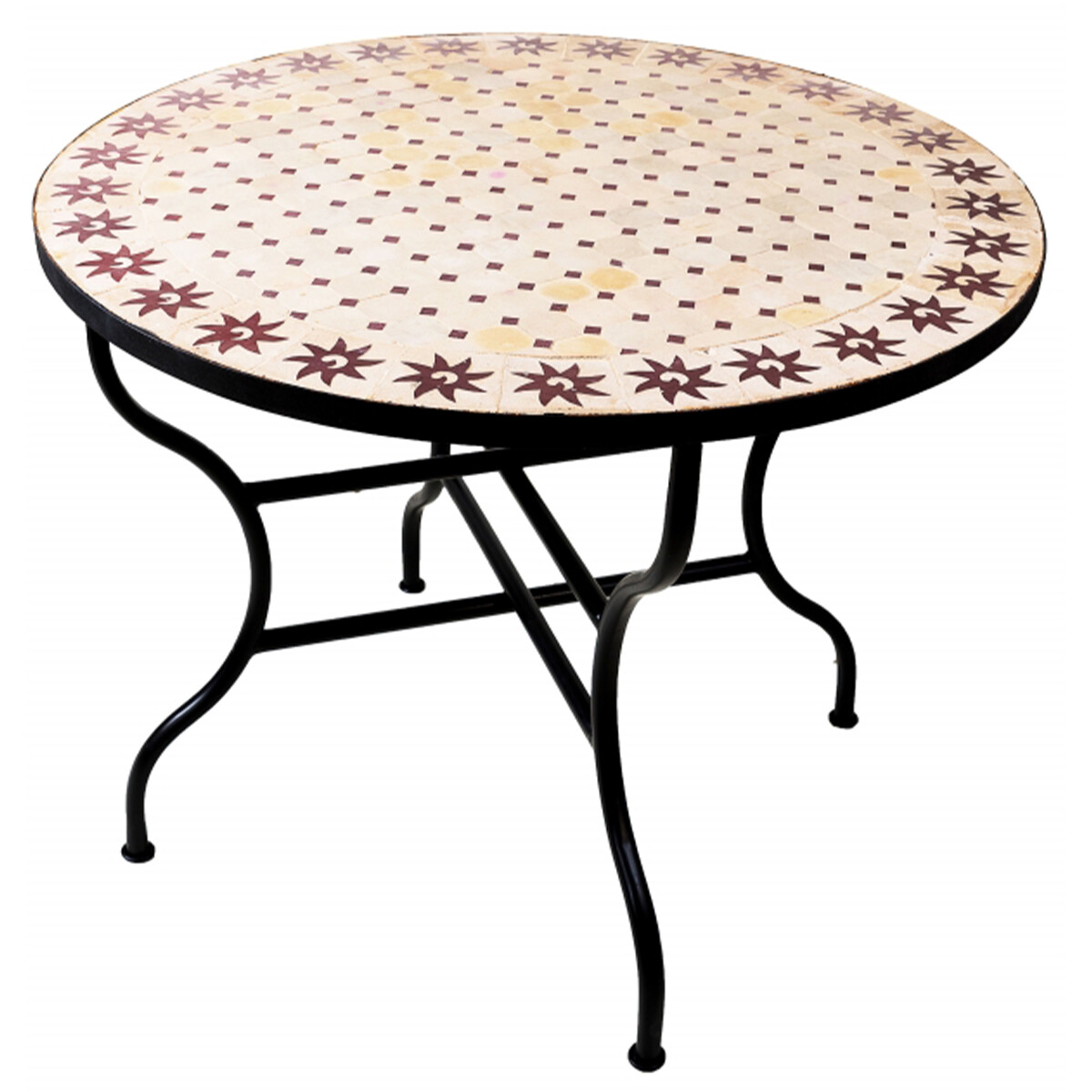 Table en mosaïque marocaine Soleil  box