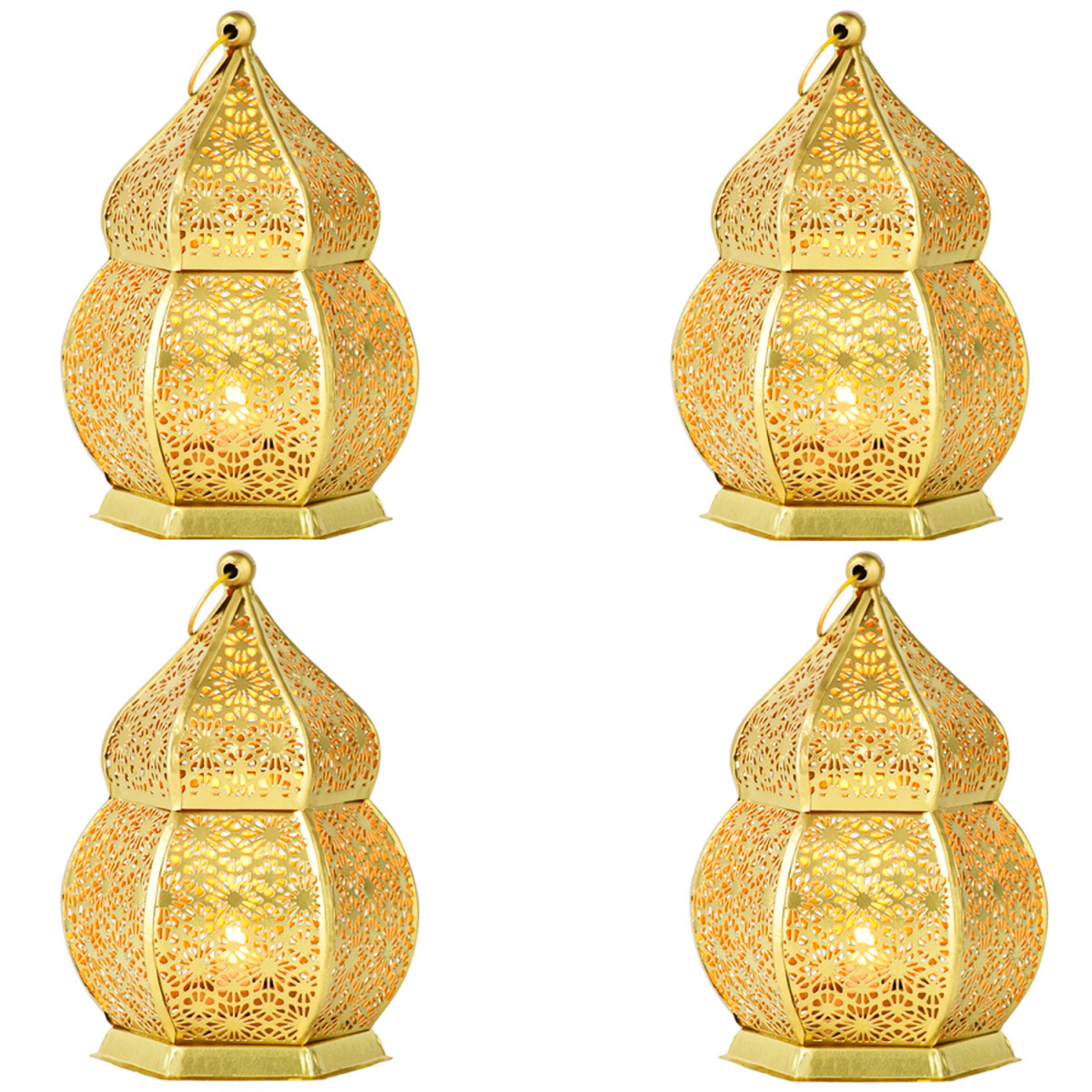Lot de 4 bougeoirs orientaux Afman 15 cm box