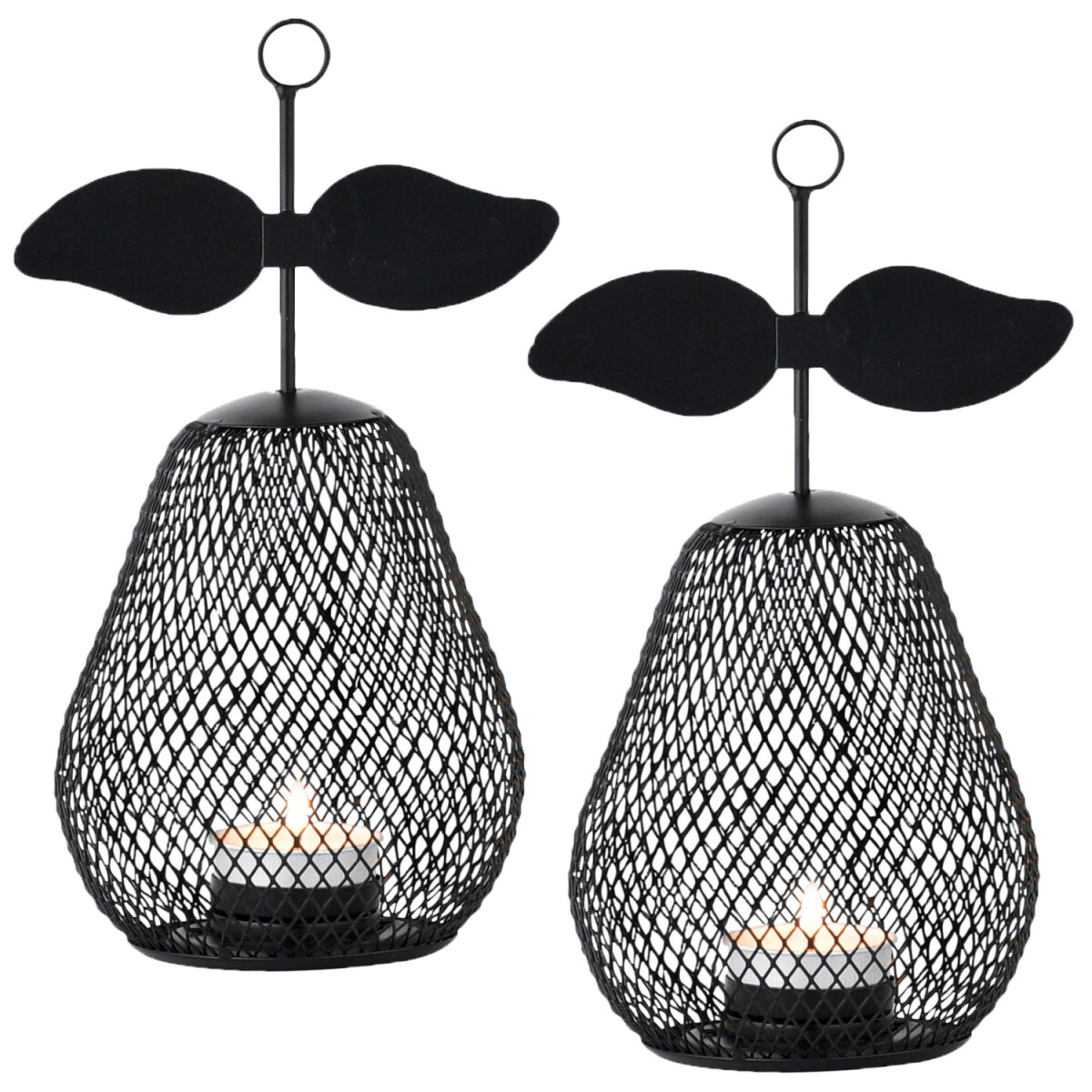 Lot de 2 bougeoirs décoratifs modernes « Pear &