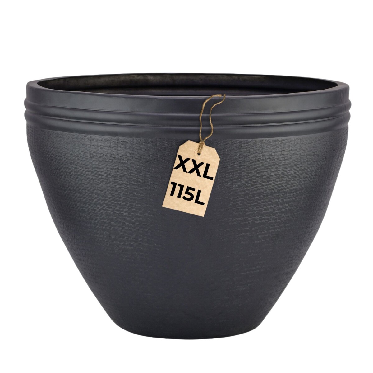 Pot de fleurs Calvino noir 57 cm - Pot de fleurs moderne en 