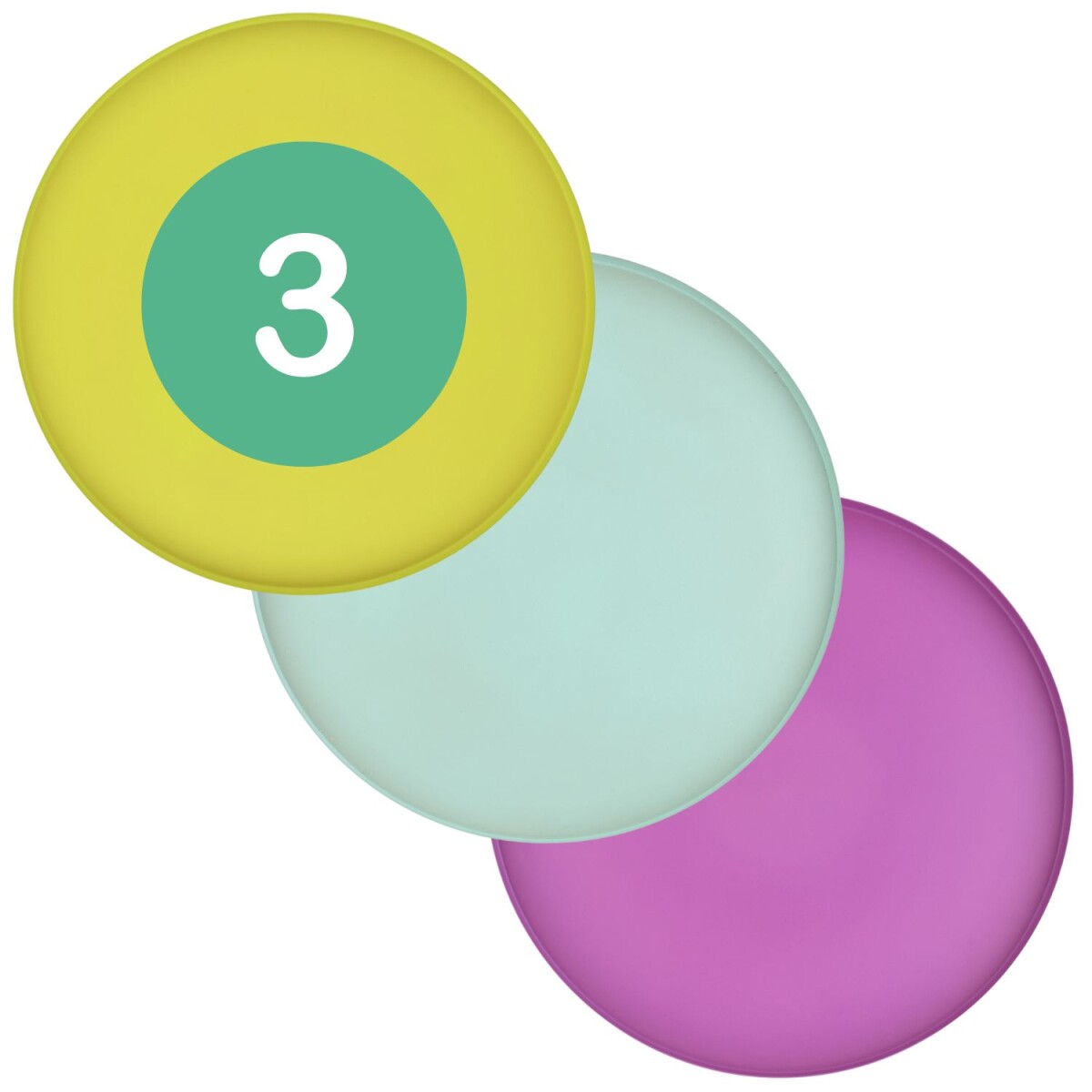 Lot de 3 plateaux ronds Callie arc-en-ciel, 25 cm | Plateaux