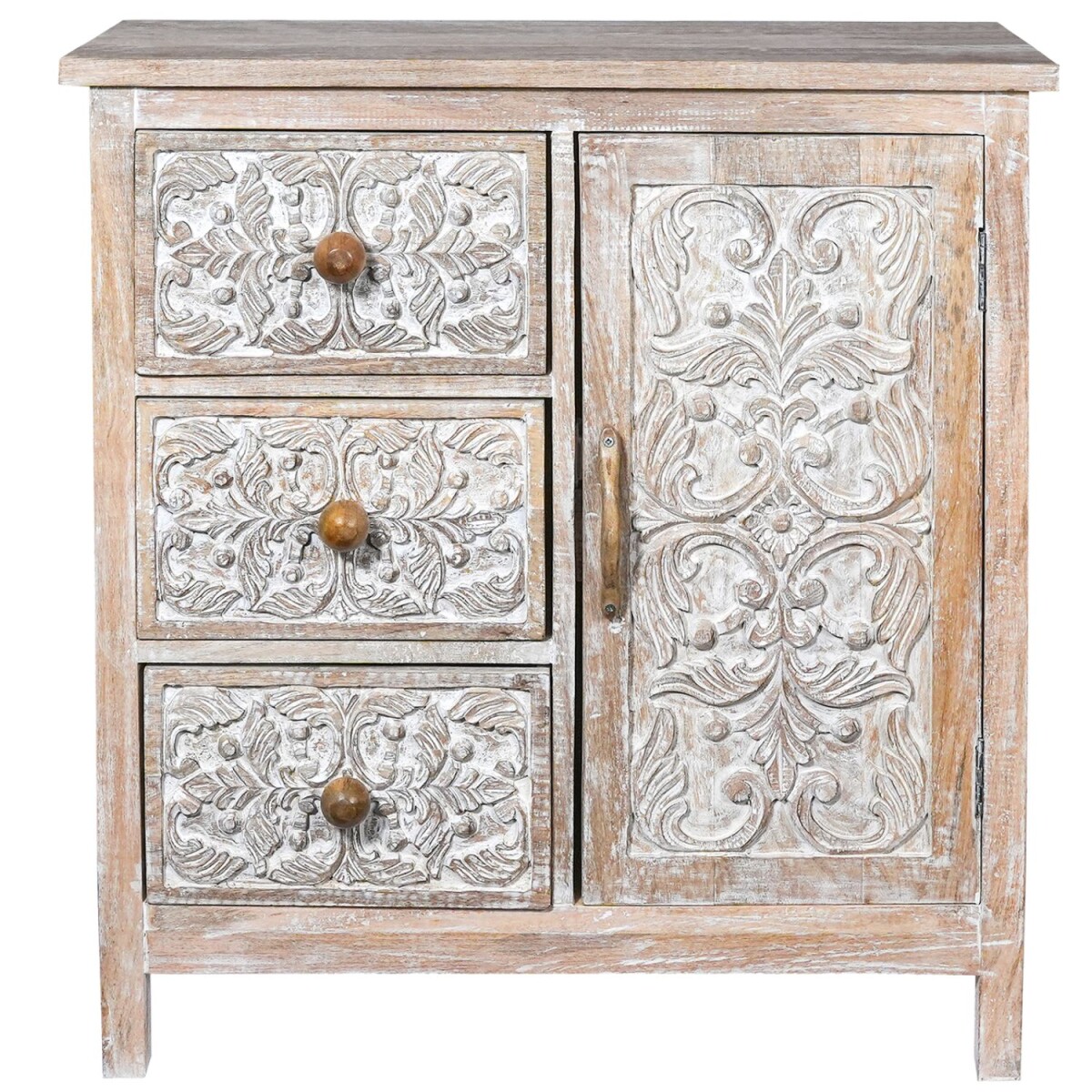 Commode Caitria en bois de manguier avec box