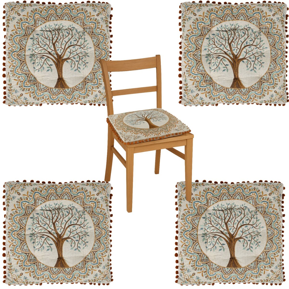 Lot de 4 coussins de chaise Guansha marr box