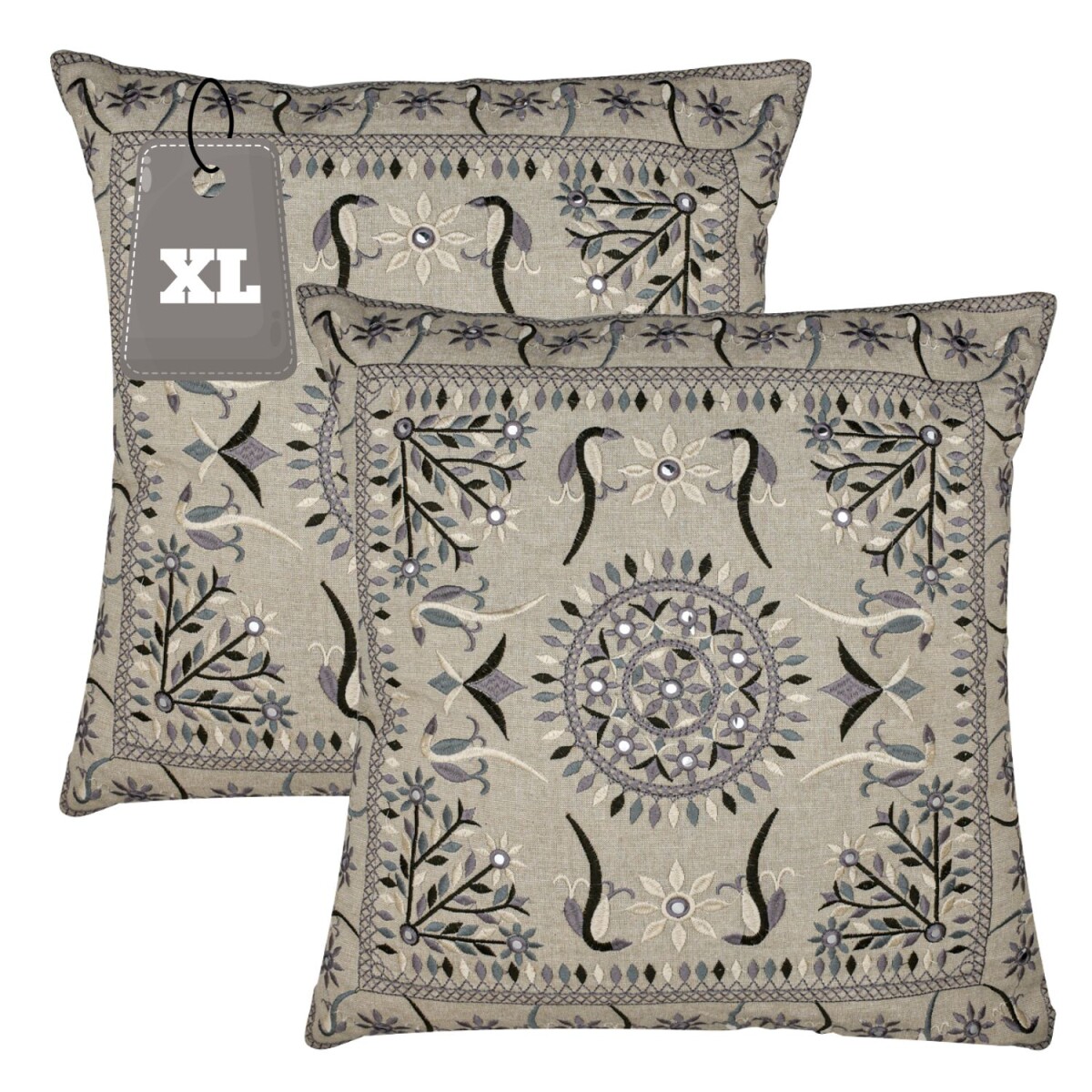 Lot de 2 housses de coussin faites main, box