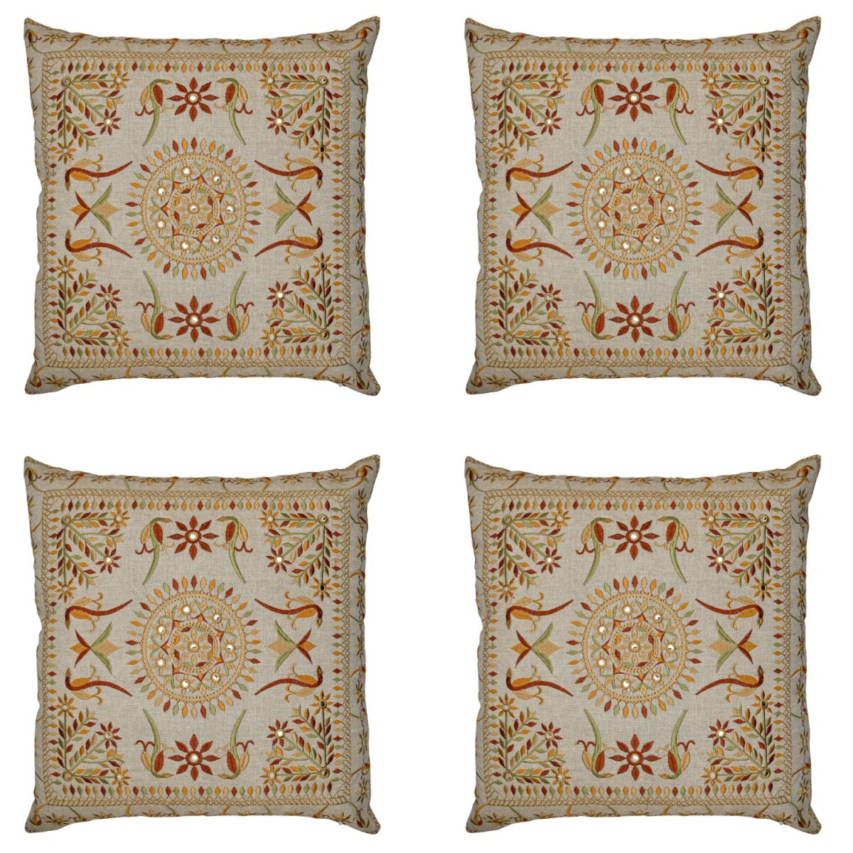 Lot de 4 housses de coussin faites main, box