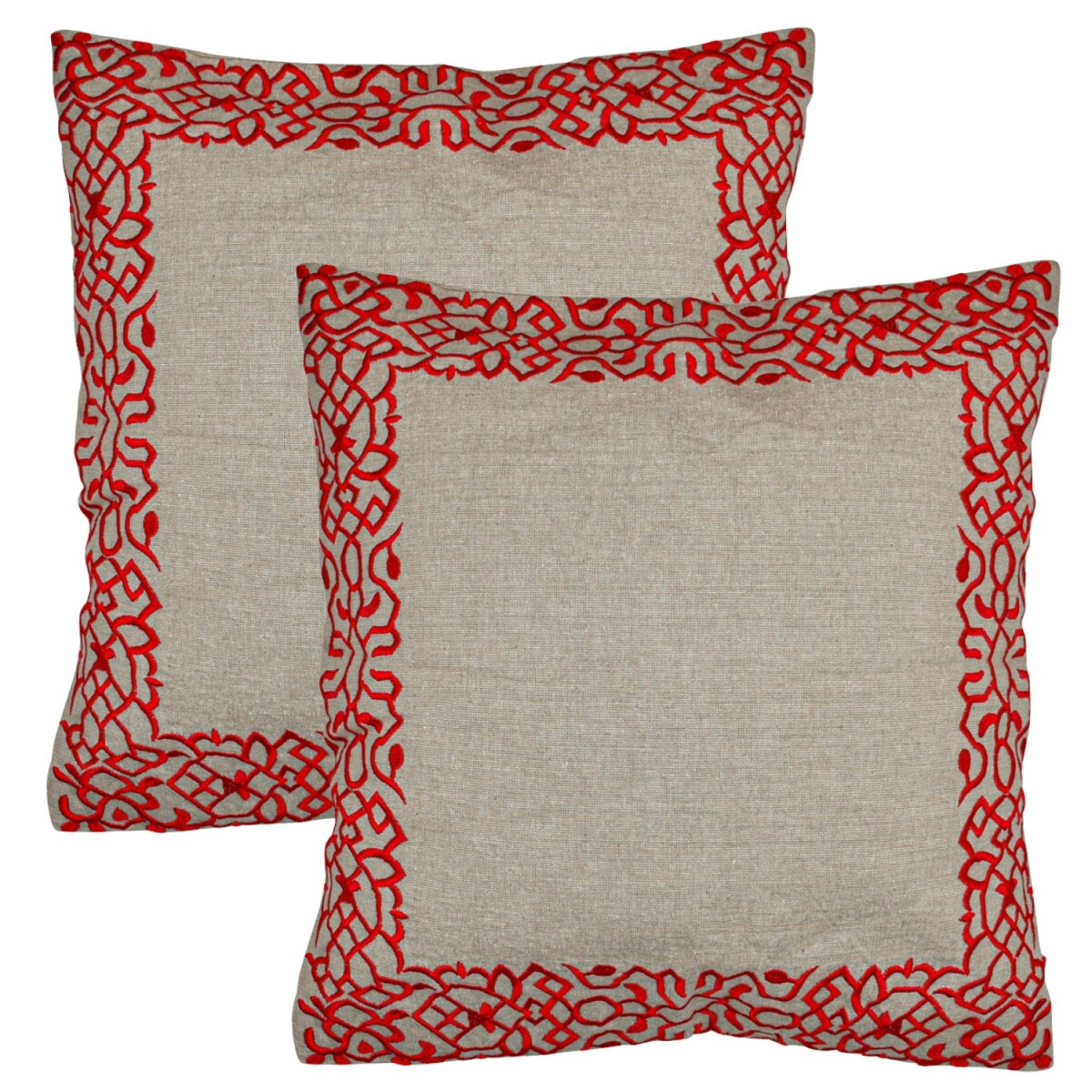 Lot de 2 housses de coussin faites main, box