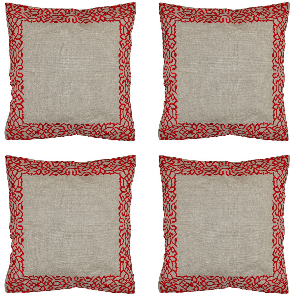 Lot de 4 housses de coussin faites main, box