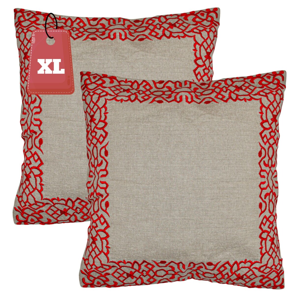 Lot de 2 housses de coussin faites main, box