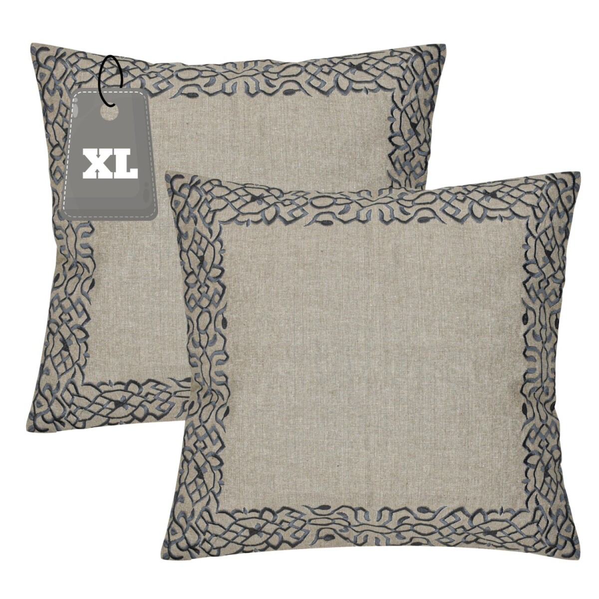 Lot de 2 housses de coussin faites main, box