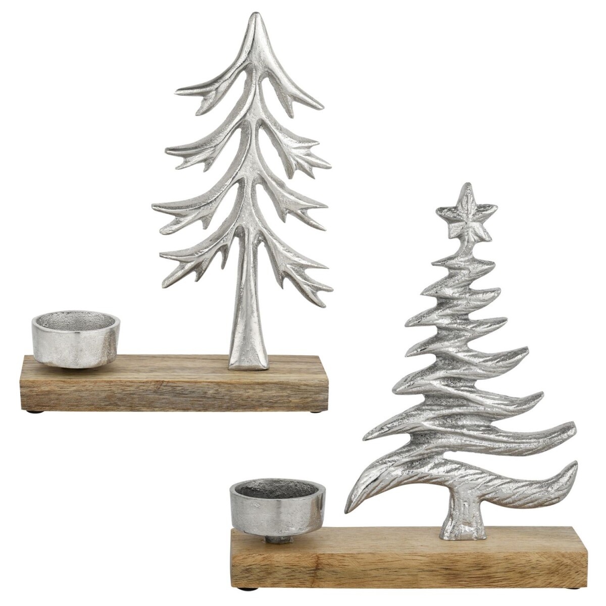 Porte-bougies Xmas1 & 2 argent&eacut box