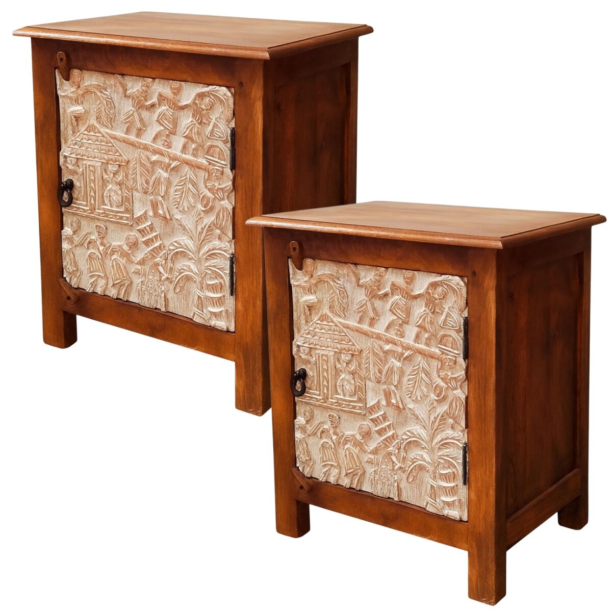Lot de 2 tables de chevet Faten 60 cm |  box