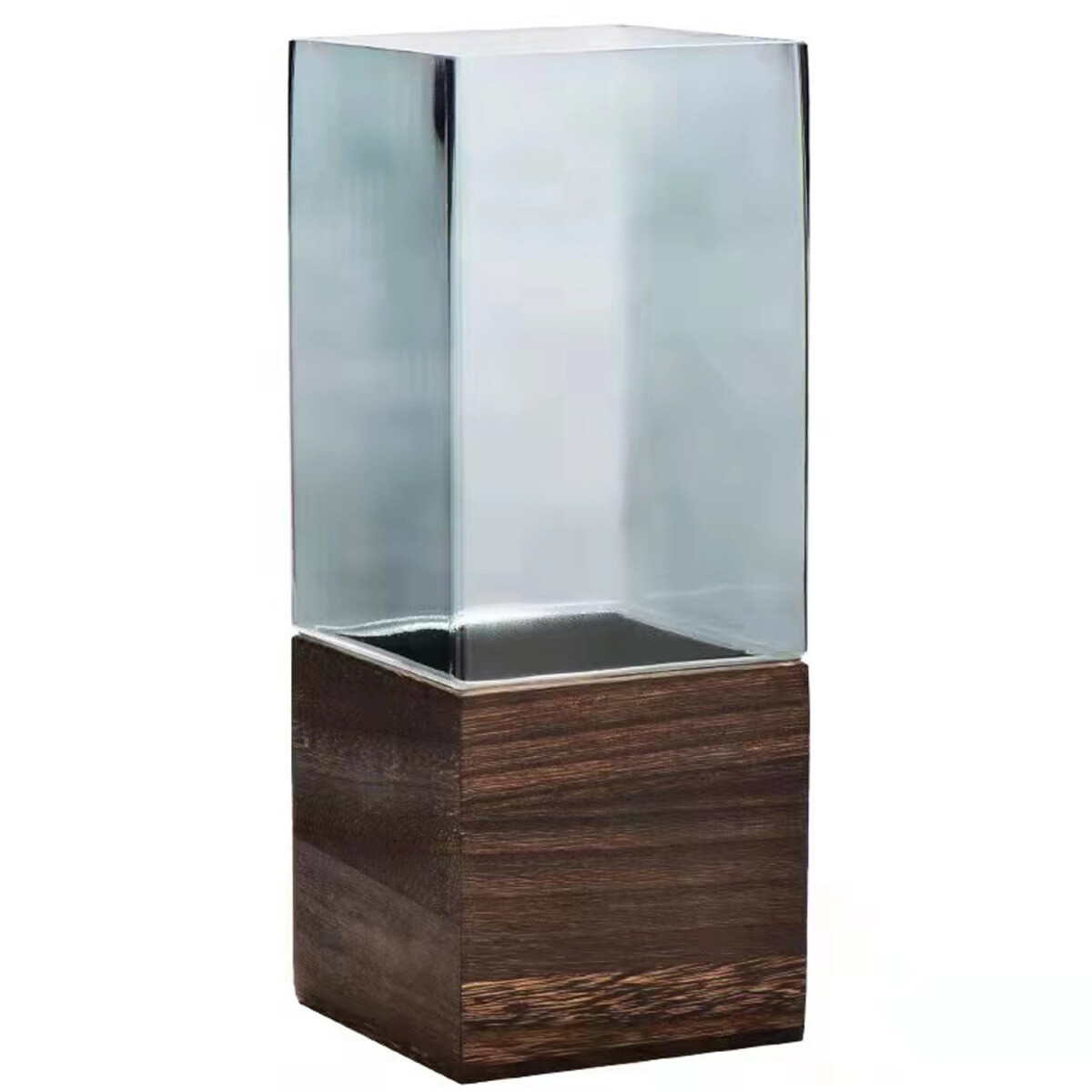 Vase en verre Modern Madrid gris, de forme angulaire