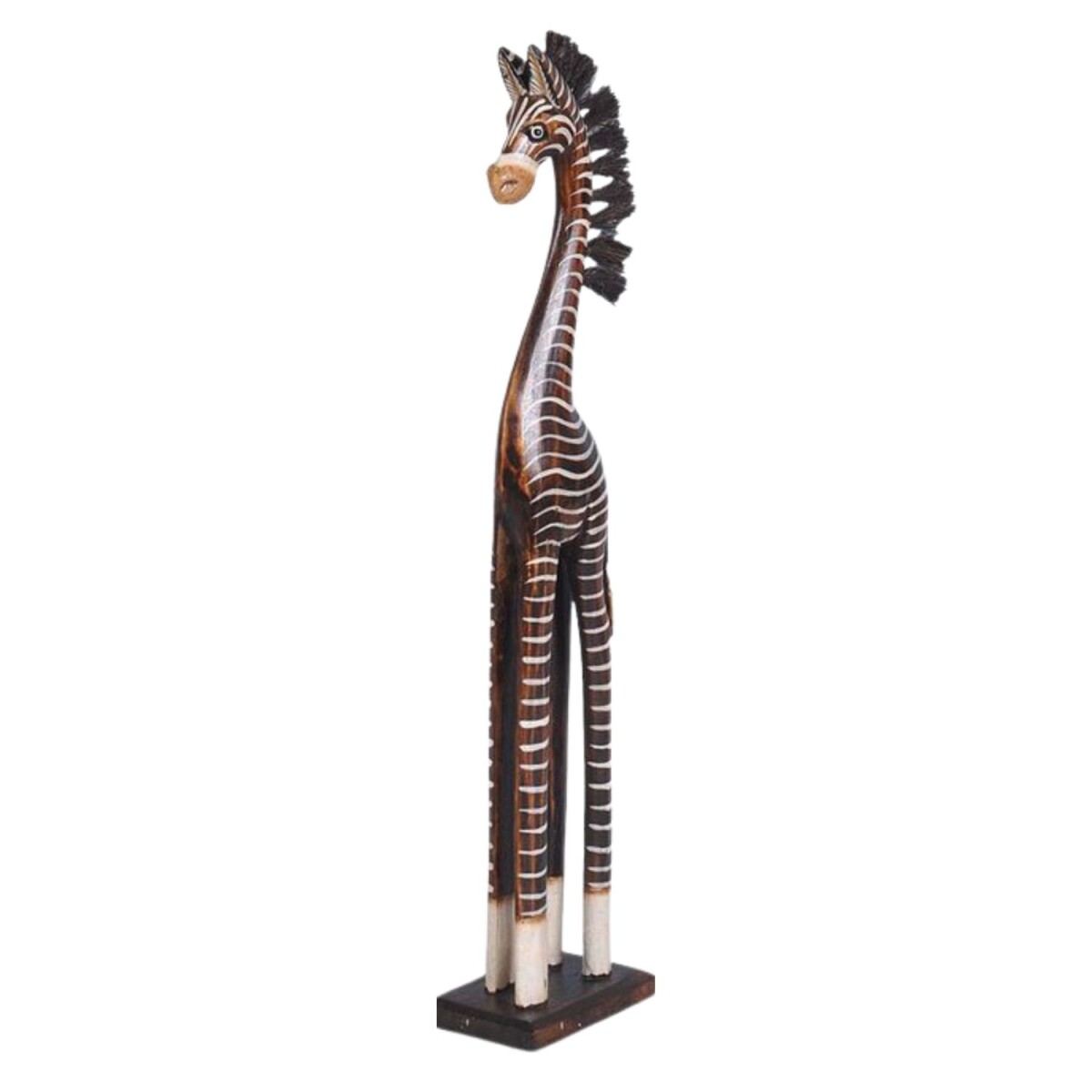 Sculpture de zèbre en bois dalbesia, sculptée 