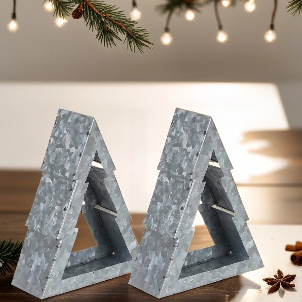Lot de 2 bougeoirs « Sapin de No&e box