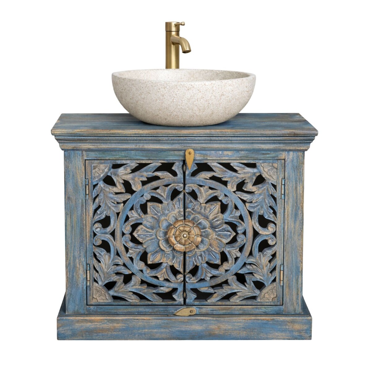 Meuble sous-vasque Kirpal bleu oriental  box