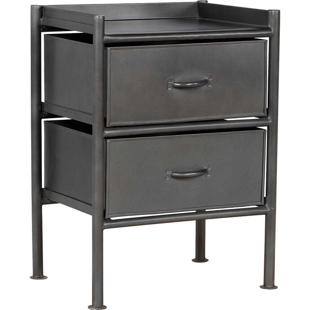 Commode Saga grise - 2 tiroirs
