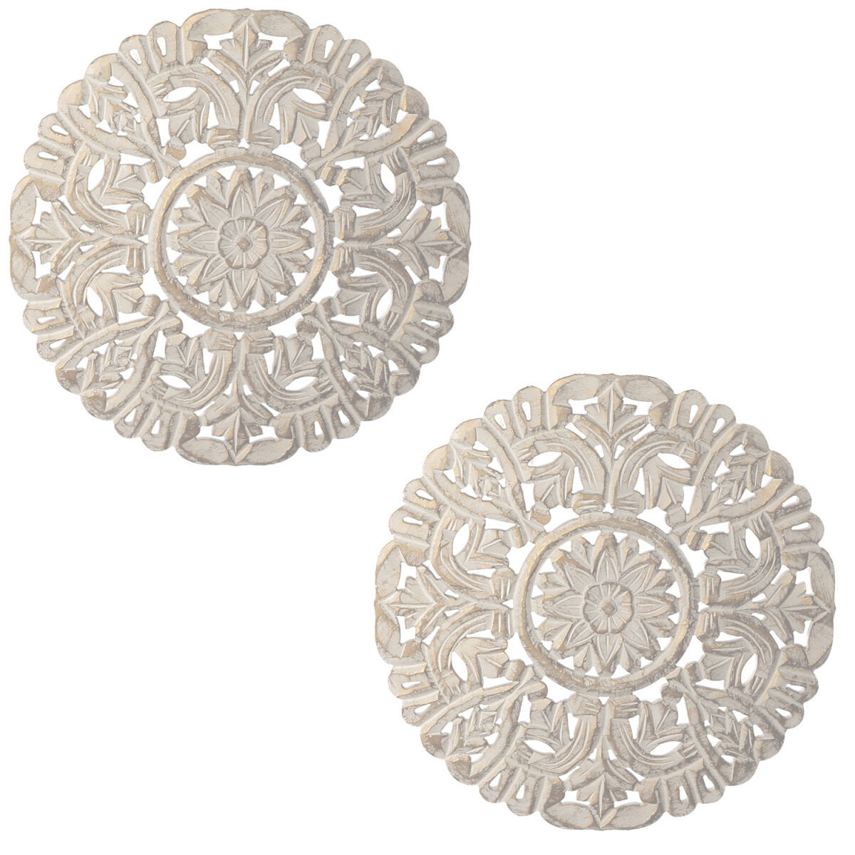 Lot de 2 décorations murales vintage en bois Abasin b