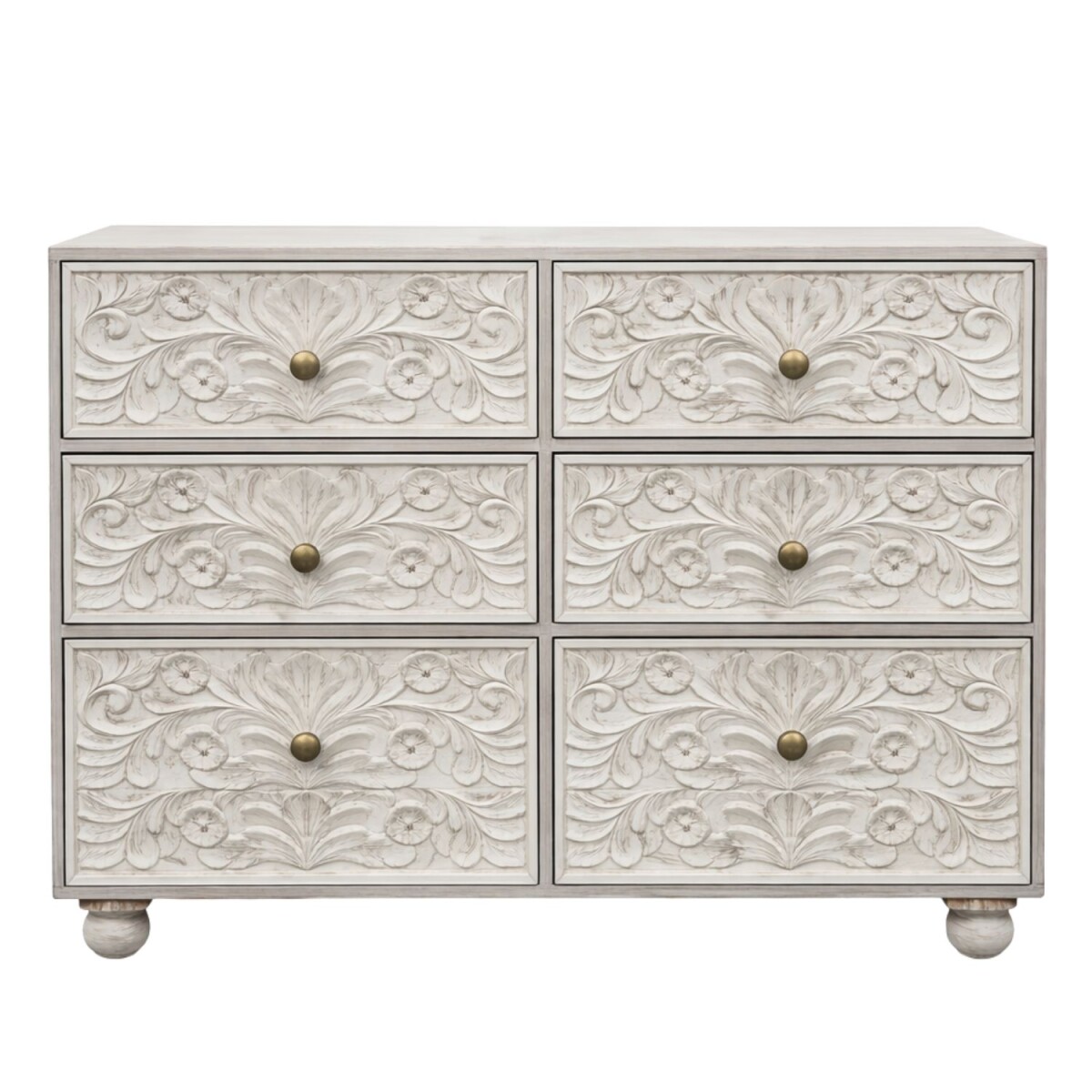Commode Harleen 120 cm, 6 tiroirs, bois  box