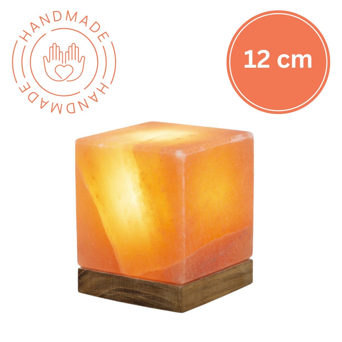 Cristal de sel lumineux KUBUS 12 cm - Cr box