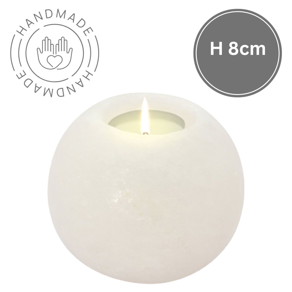 Photophore rond en cristal de sel &laquo box