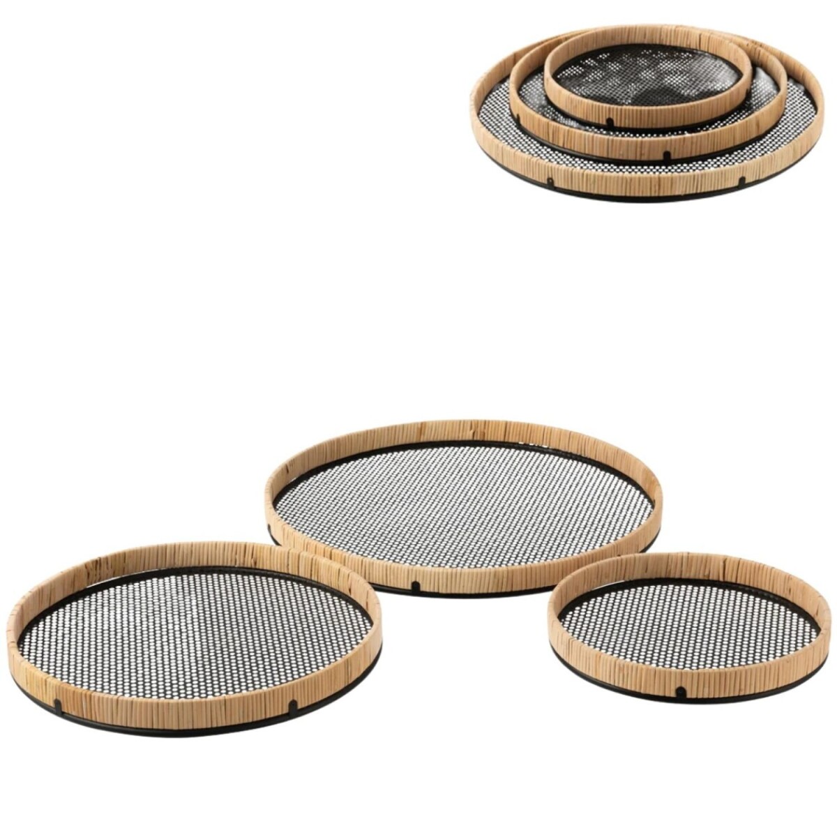 Plateau en rotin et métal 50 cm | box