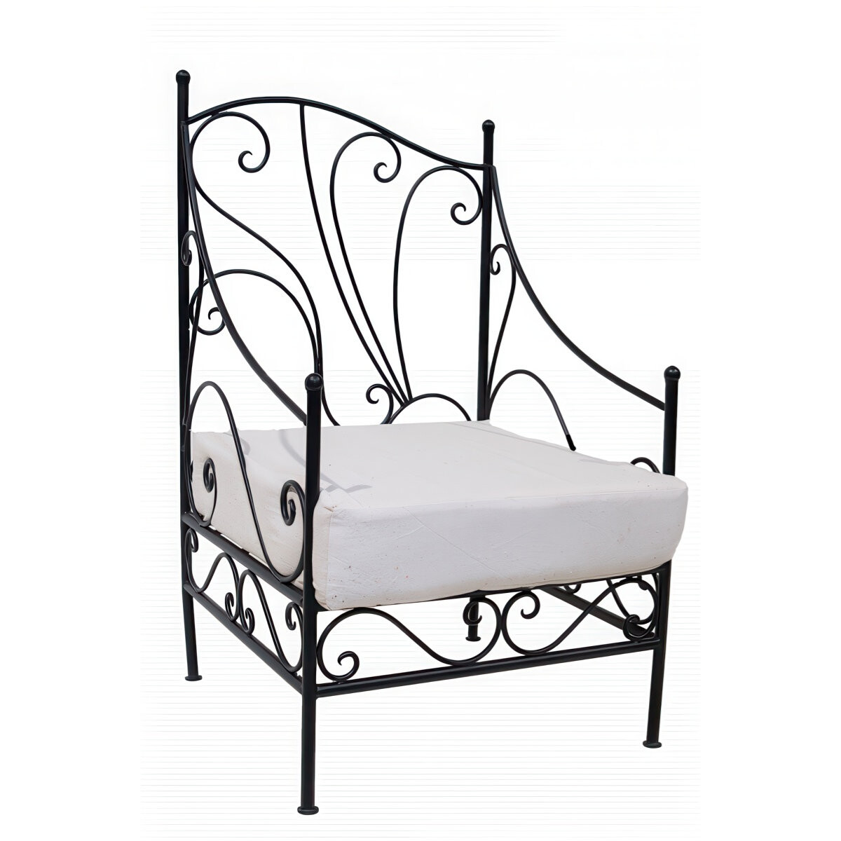 Fauteuil de jardin en fer de style méditerrané