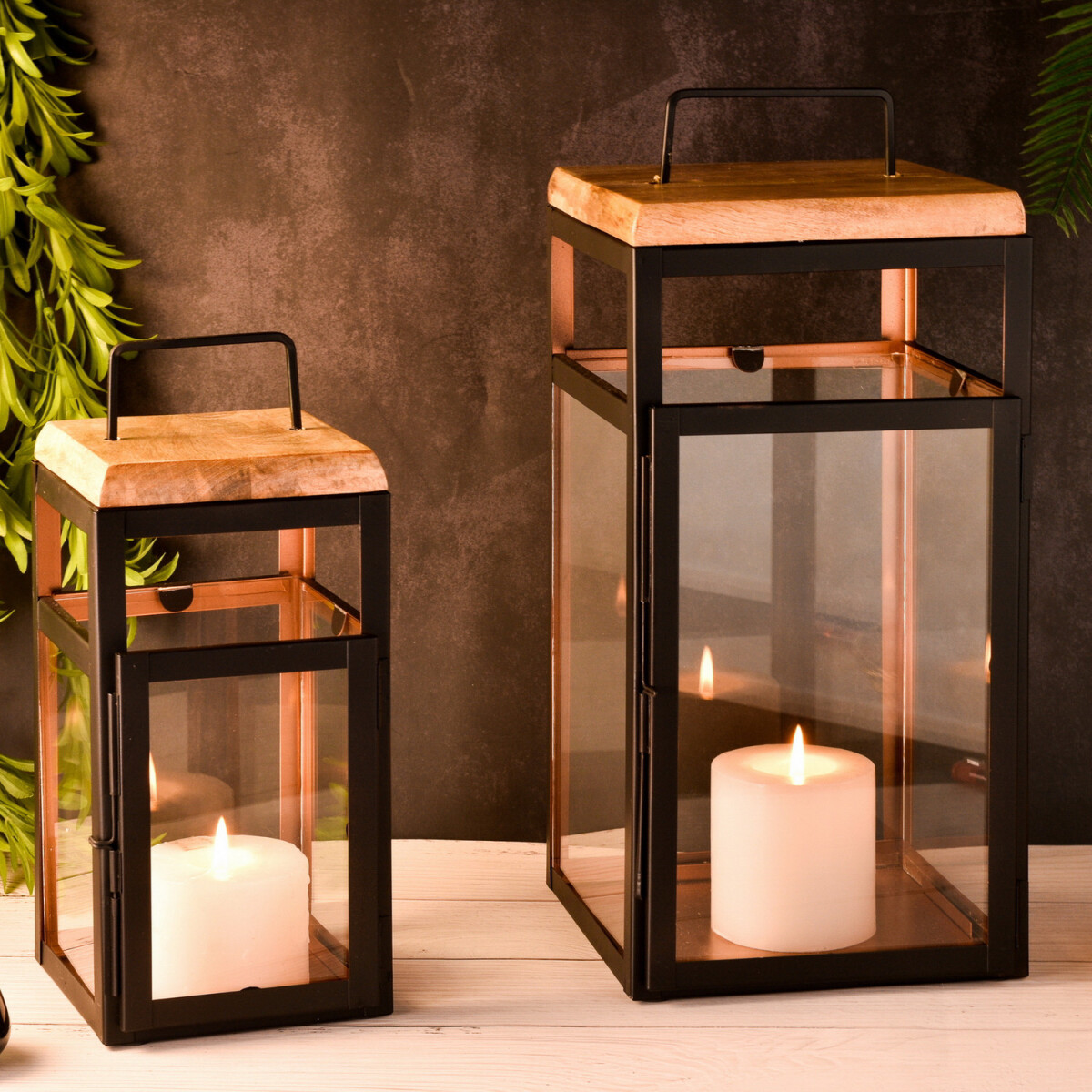 Lot de 2 lanternes de jardin de style scandinave pour balcon