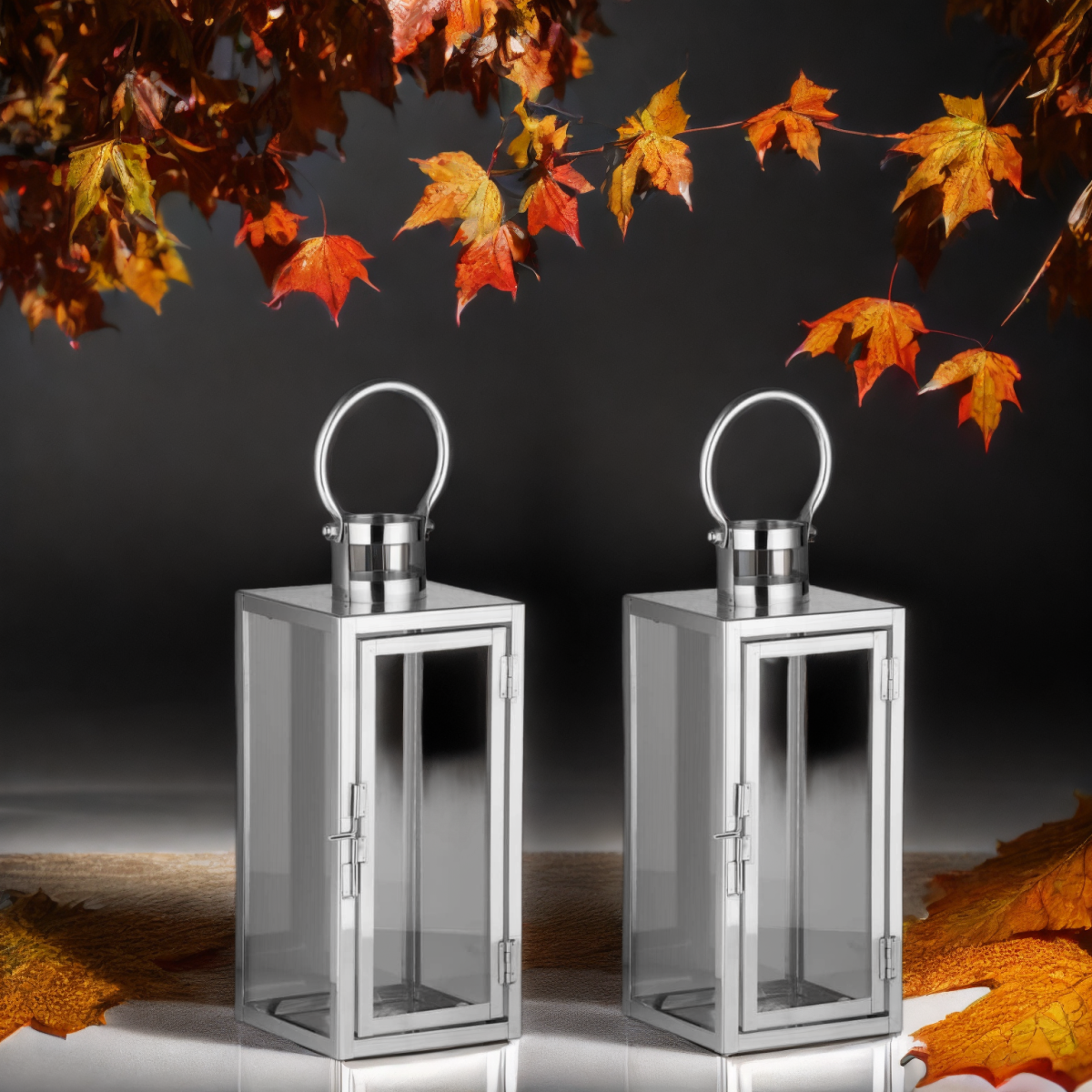 Lot de 2 lanternes en acier inoxydable M box