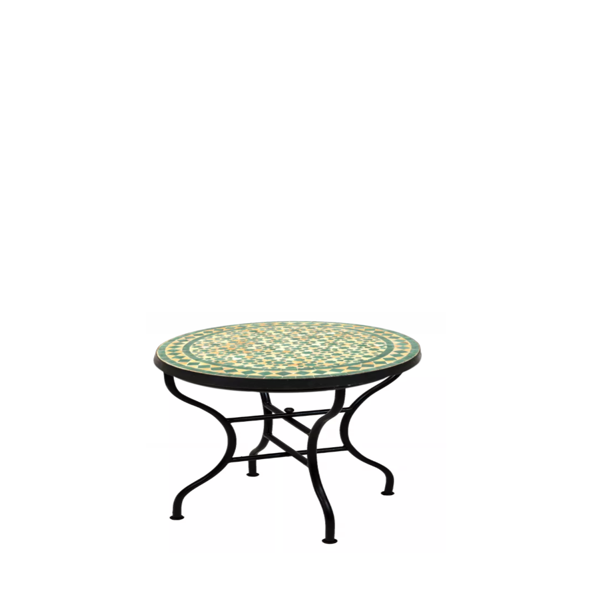 Table en mosaïque marocaine Albaicin beige et vert, &os