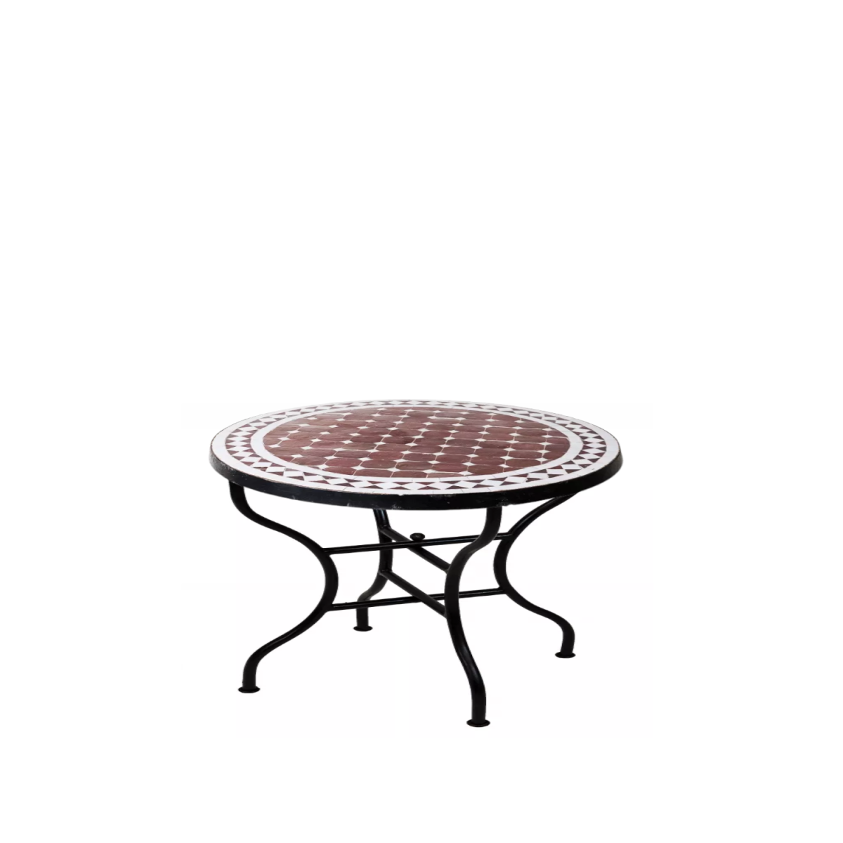 Table en mosaïque marocaine de Marrakech, bordeaux et b