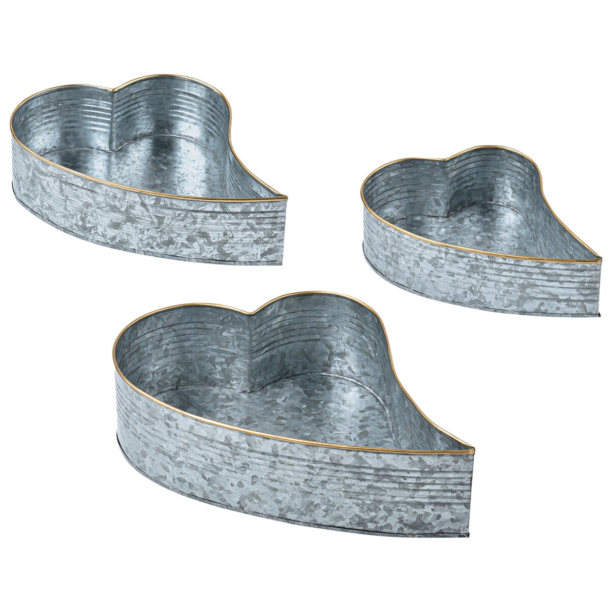 Lot de 3 plateaux de service vintage argentés, d&eacu