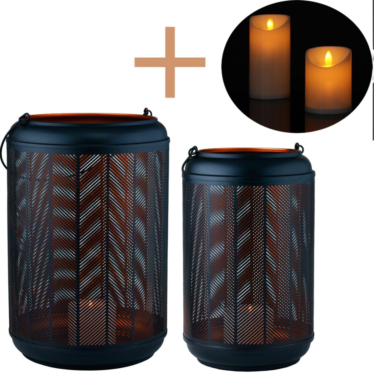 Lot de 2 photophores décoratifs m box