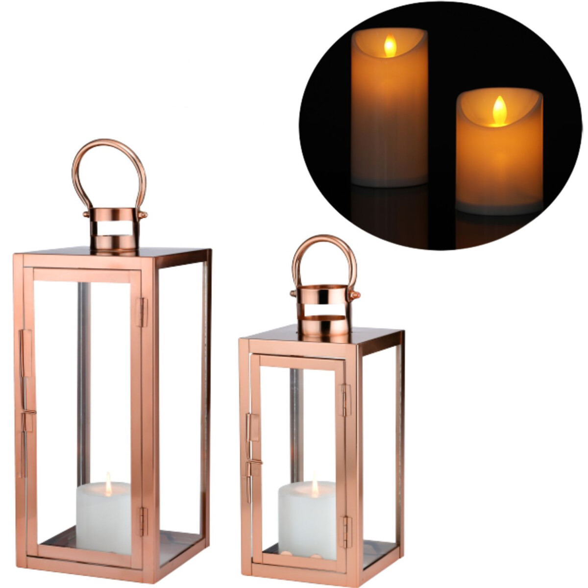 Lot de 2 lanternes de jardin LED de styl box