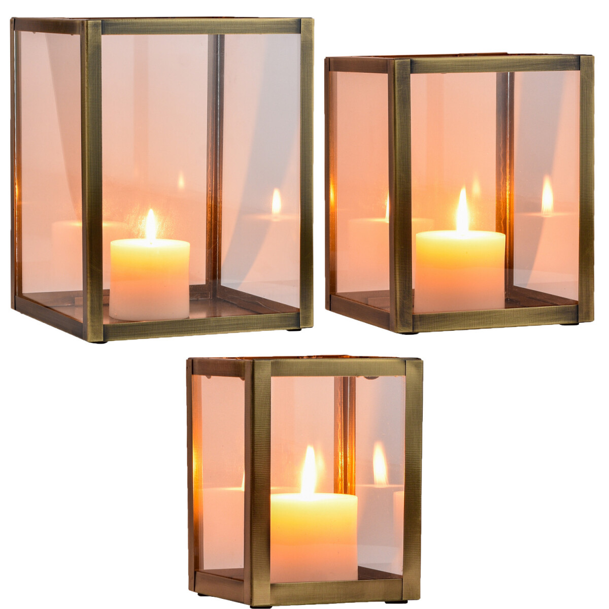 Lot de 3 photophores « Aesthetic D box