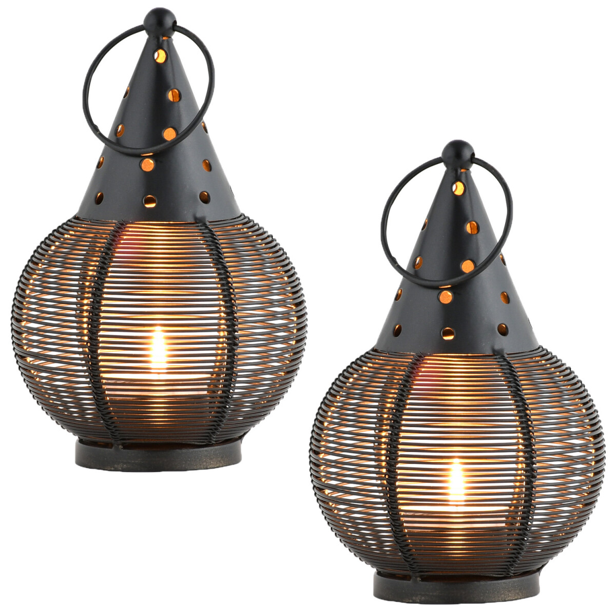 Lot de 2 photophores décoratifs gothiques pour bougie
