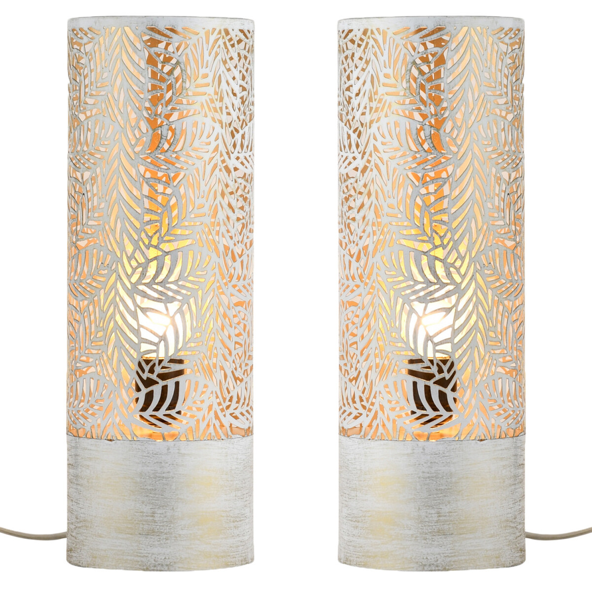 Lot de 2 lampes de table d&eacute;coratives style...