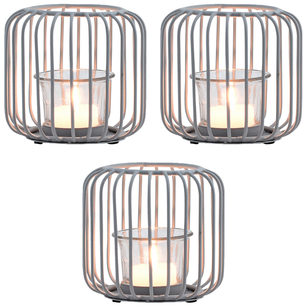 Lot de 3 photophores décoratifs de style scandinave p