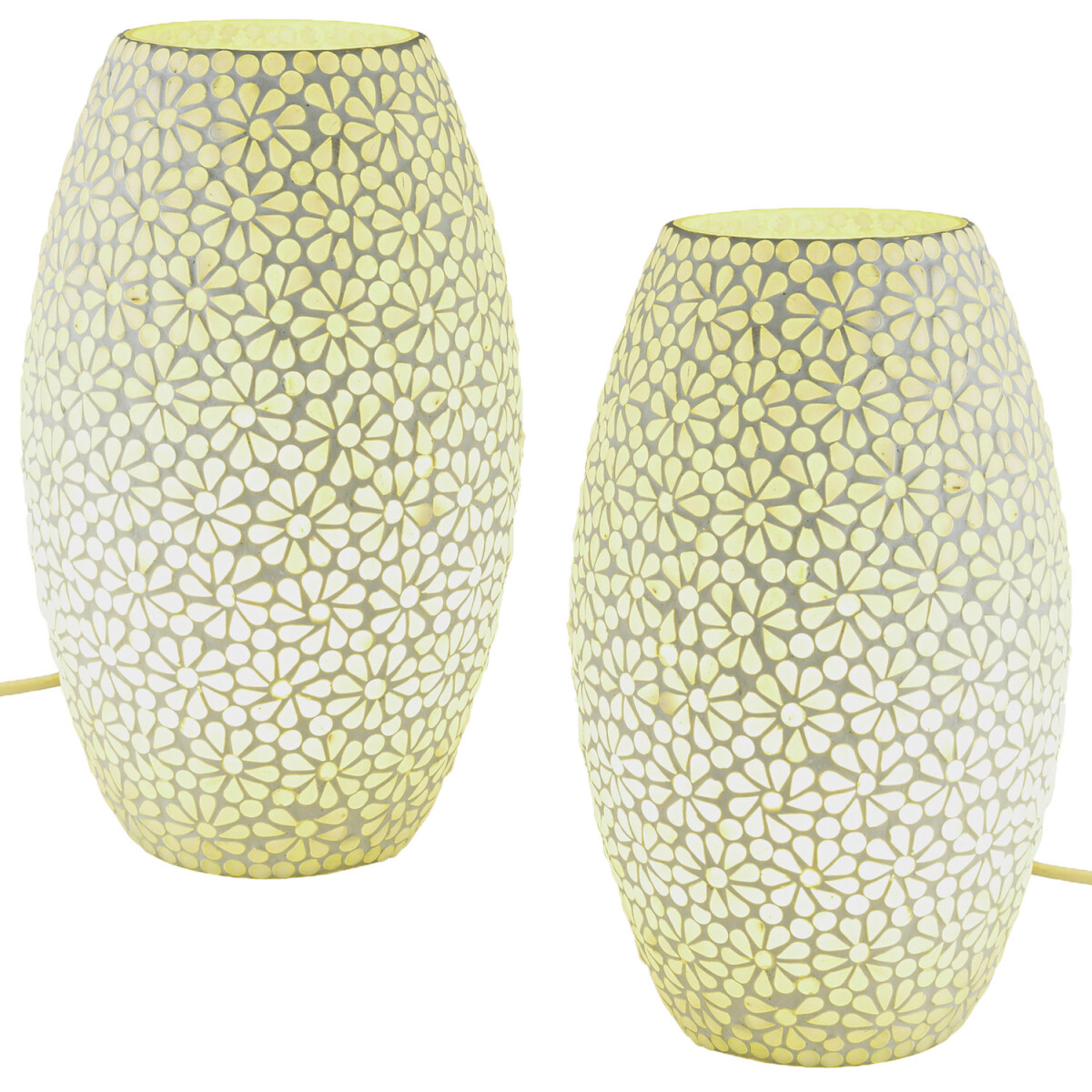 Lot de 2 lampes de table d&eacute;coratives de style...
