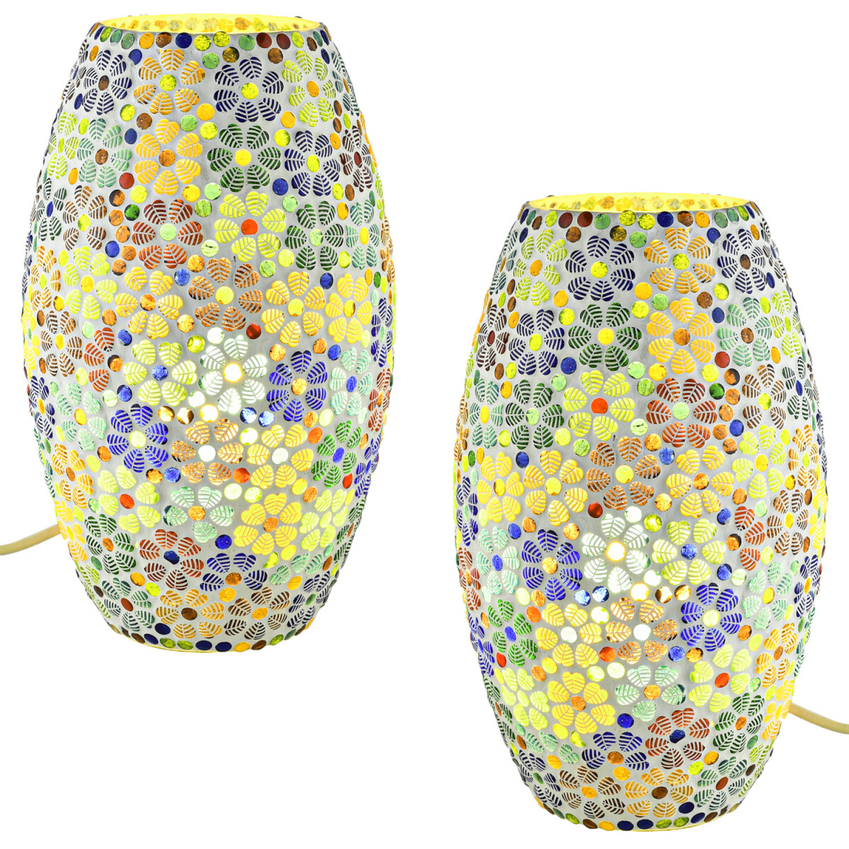 Lot de 2 lampes de table d&eacute;coratives de style...